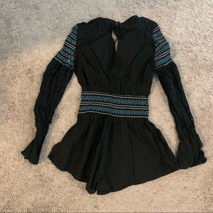 The Fifth Label Black Riverine Ls Playsuit Long Sleeve Romper